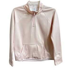 Athleta Girl Plush Crush Half Zip Sweatshirt Size XXL/ 16 Soft Pink Fleece Lined
